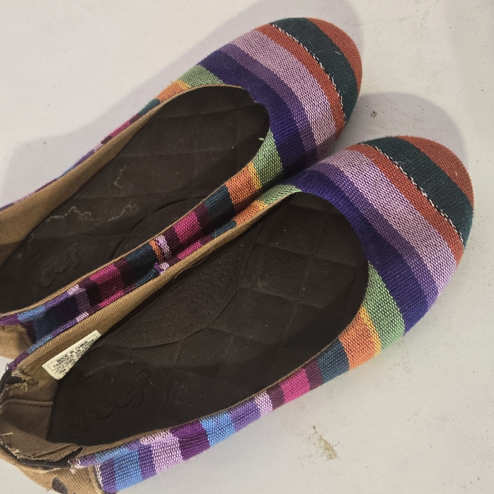 Colorful Striped Girls Flats